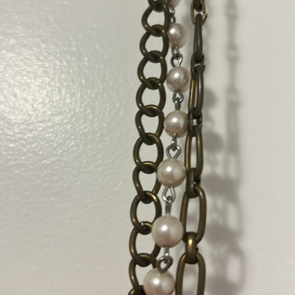 Never worn statement necklace/scarf with dusty rose satin-like bow - versatile. - Picture 3 of 3